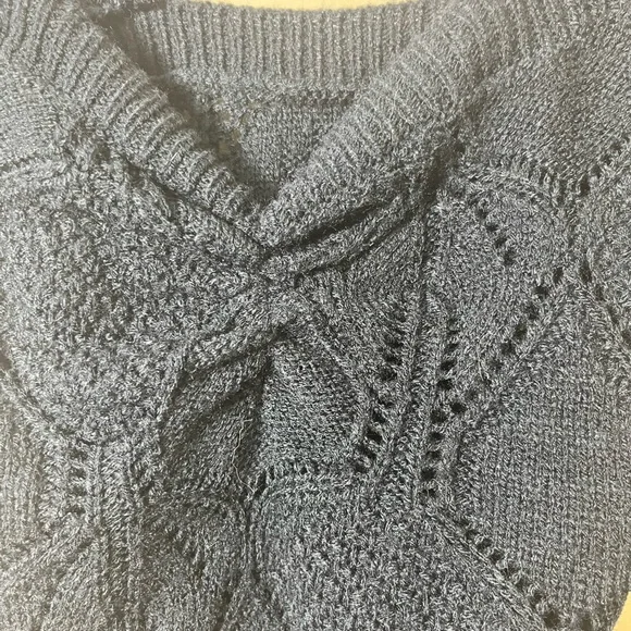 Black‎ Knit Ruffle Sweater Tank Top Size XS-S Boho Cottagecore Romantic - Picture 5 of 8